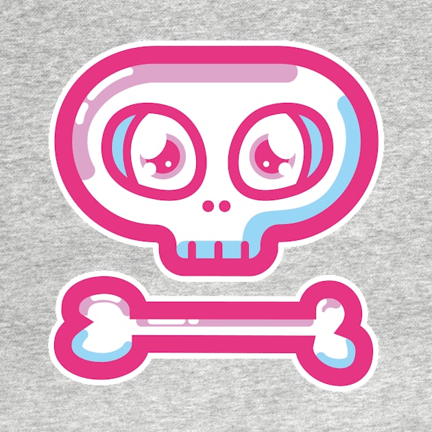 Cute pink skull and bone by boudewijndanser